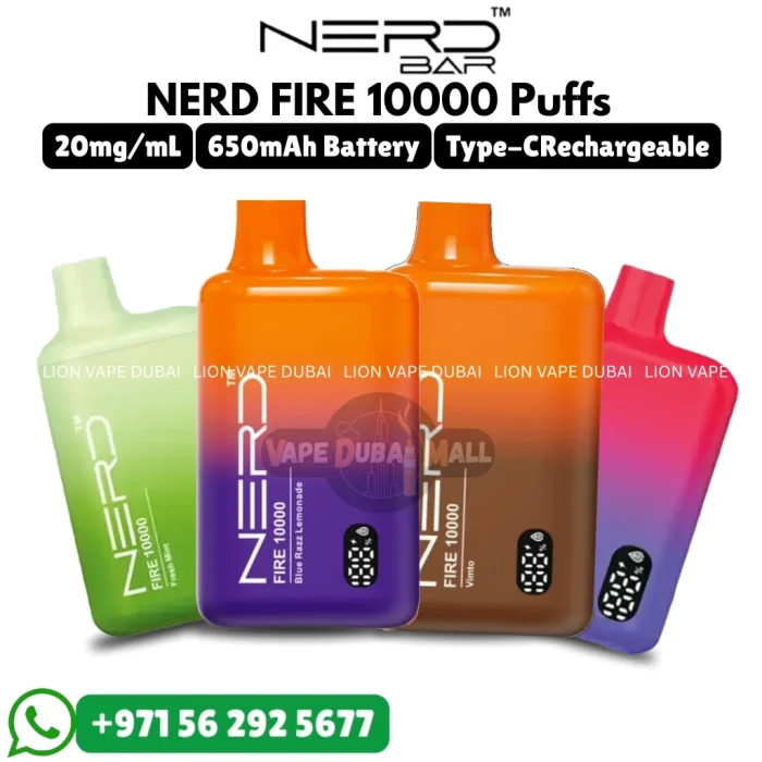 NERD Fire 10000 Puffs 20mg Nicotine Vape in Dubai UAE