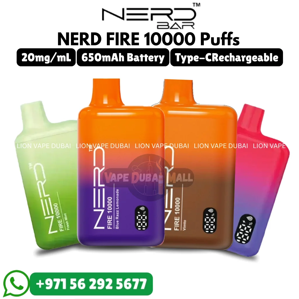 NERD Fire 10000 Puffs 20mg Nicotine Vape in Dubai UAE