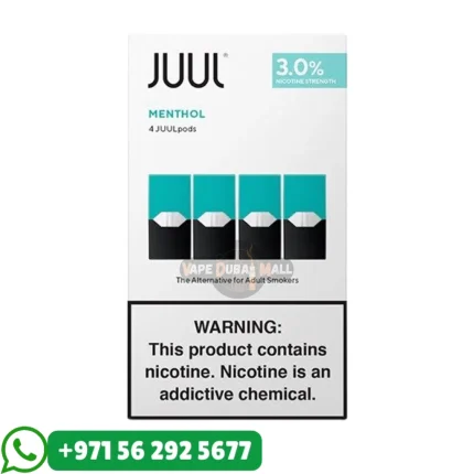 JUUL Menthol 30mg Nicotine Pods 3% 4Pc/Pack