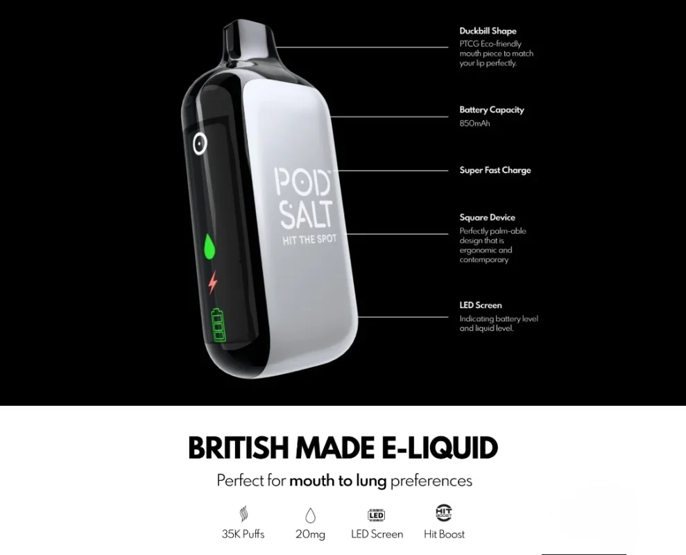 Spec about Pod Salt 35k Vape Device