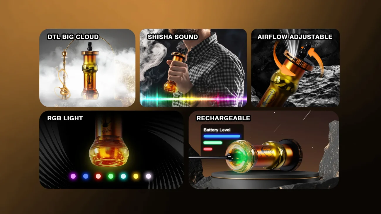 Features MOSMO Sultan Vape 50000 Puffs