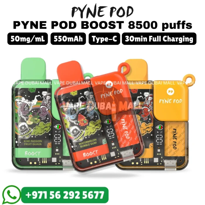 PYNE POD Boost 8500 Puffs 5% Nicotine Vape in Dubai UAE