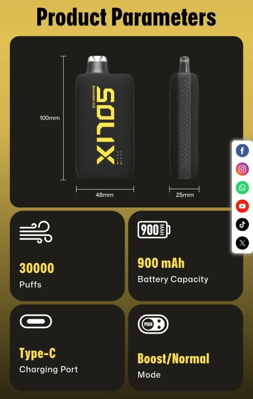 Specs HAYATI SOLIX 30000 Puffs in Dubai