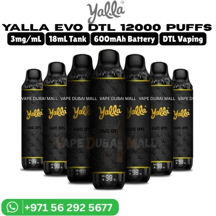 YALLA Evo DTL 12000 Puffs 3MG Nicotine Vape in Dubai
