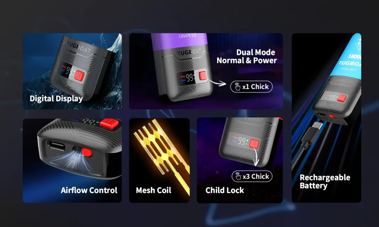 Product Specs Tugboat Super Vape in Dubai