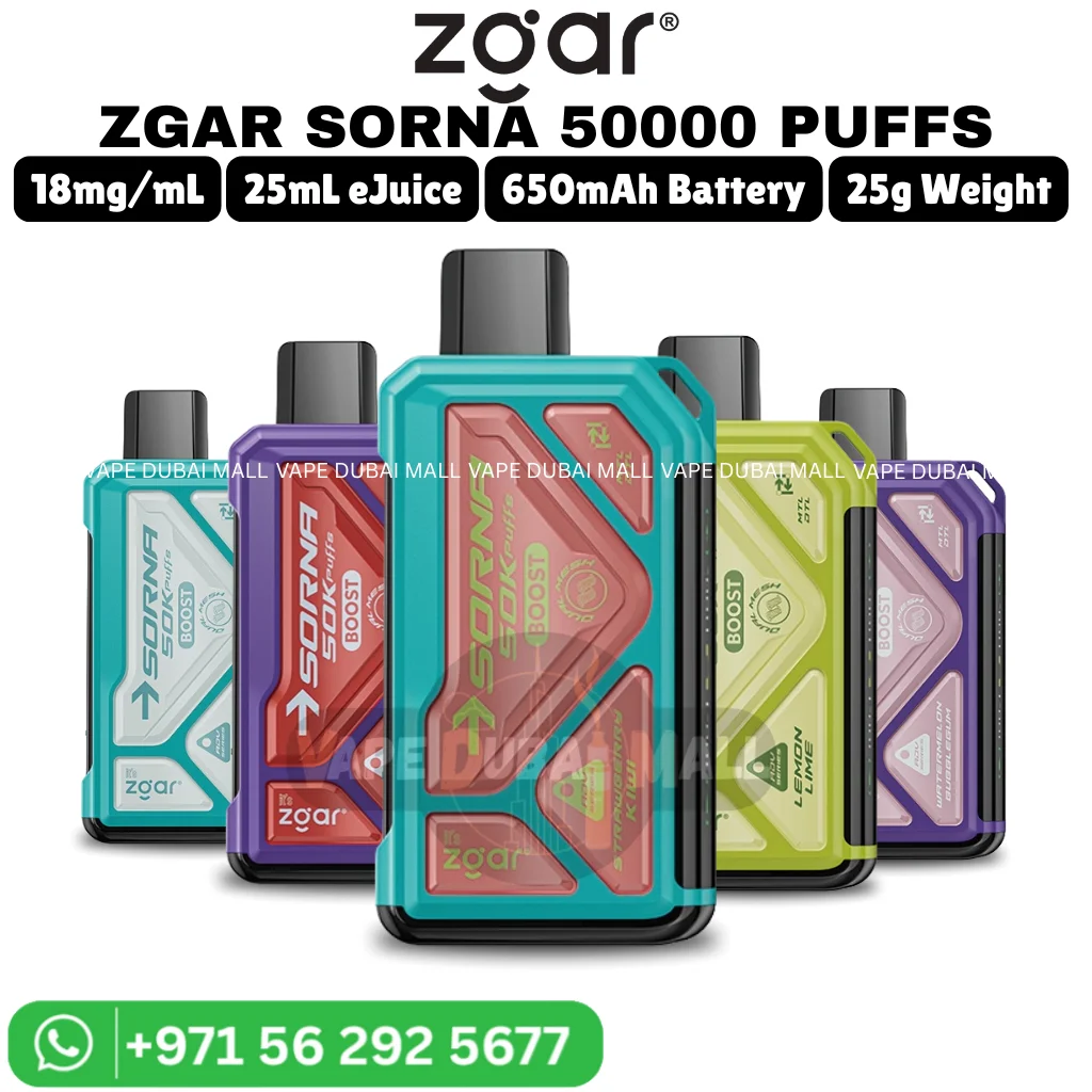 ZGAR SORNA Boost 50000 Puffs 18MG Nicotine Vape in Dubai