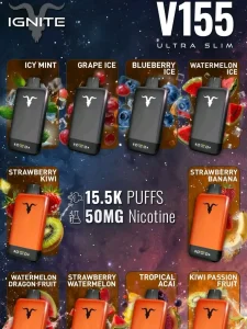 Flavors Available Ignite v155 15500 Puffs