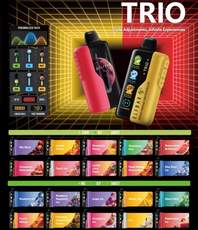 ELFBAR Trio 40k Flavor List Available in Dubai